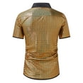 thumbnail image 2 of Plebaso Men's Button down Sequin Shirts Sparkly Short Sleeve Collared Shirts Fashion Tops for Club Party, 2 of 6