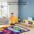 Baby Musical Mat, Piano Keyboard Drum Mat with 6 Instrument