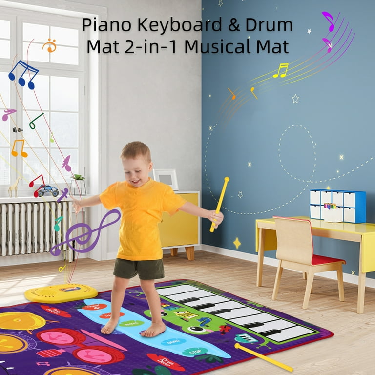 KIDS MUSICAL ELECTRONIC DRUM KIT STICK TOUCH PLAY MAT MUSIC SOUND PLAY TOY  MP3