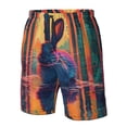 thumbnail image 4 of Vsdgher Neon Rabbit In Archway Men's Beach Shorts, Surfing shorts, Swim trunks, Quick Dry Swim Trunks for Surfing Beach Fun -3X-Large, 4 of 6