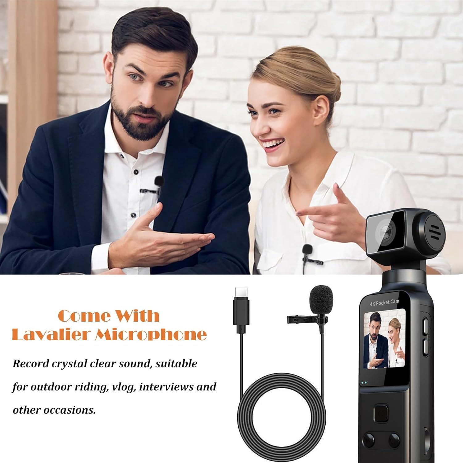 Fanruina 4K Ultra HD Vlogging Camera - 1.33" CMOS, USB Rechargeable. 270° Rotating Action Camcorder for Vlogs, Live Streams & Outdoor. Ideal Gift for Couples, Back-to-School or Easter.