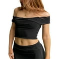 thumbnail image 1 of Women Crop Bandeau Tops Summer Sleeveless Backless Off-shoulder Tops, 1 of 7
