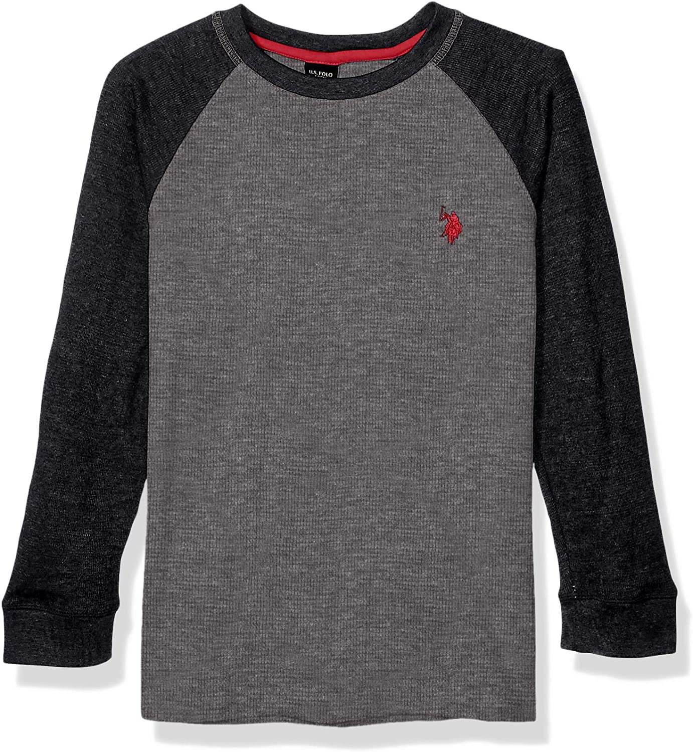 U.S. Polo Assn. Boys' Little Long Sleeve Raglan Thermal Shirt, Medium