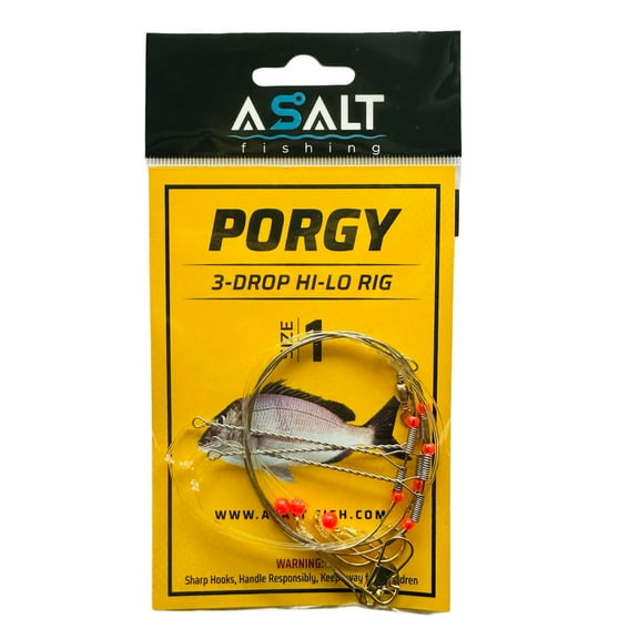 Asalt Fishing Porgy 3-Drop Hi-Lo Wire Rigs Size 1