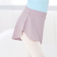 thumbnail image 5 of UJNDER Ballet Skirt Girls Dance Skirt Ballet Practice Wrap Side Slit Elastic Waist Shaping Tutu for Performance and Class Skirts for Girls 02_Light Purple,5-8 Years, 5 of 6
