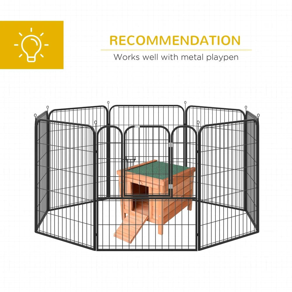 Spaco Small Wooden Rabbit Hutch Bunny Cage with Openable & Waterproof Roof, Pig Cage Duck House Dog House, Orange