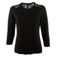 thumbnail image 5 of Ralph Lauren Women's Lace Trim Crewneck Pullover Sweater Blk XS, 5 of 5