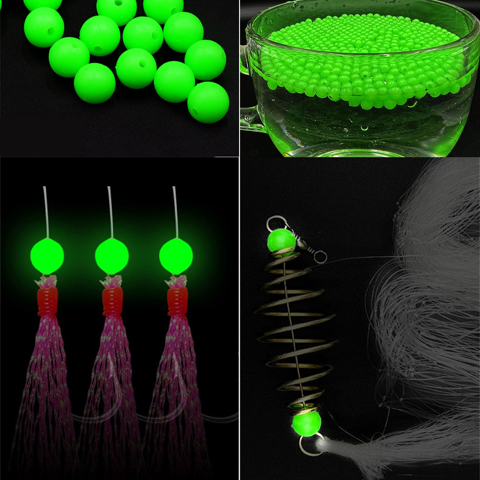 KUFptva 1000Pcs Glowing Fishing Beads Glow Fishing Beads Round Glow Eggs Fishing Beads Beads Glow in Dark Beads