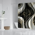 thumbnail image 2 of Black White Marble Gold Line Pattern Shower Curtain 72"x84" ,Bathroom Decorative Shower Curtains Set with 12 Hooks,Modern Waterproof Washable Shower Curtain, 2 of 6