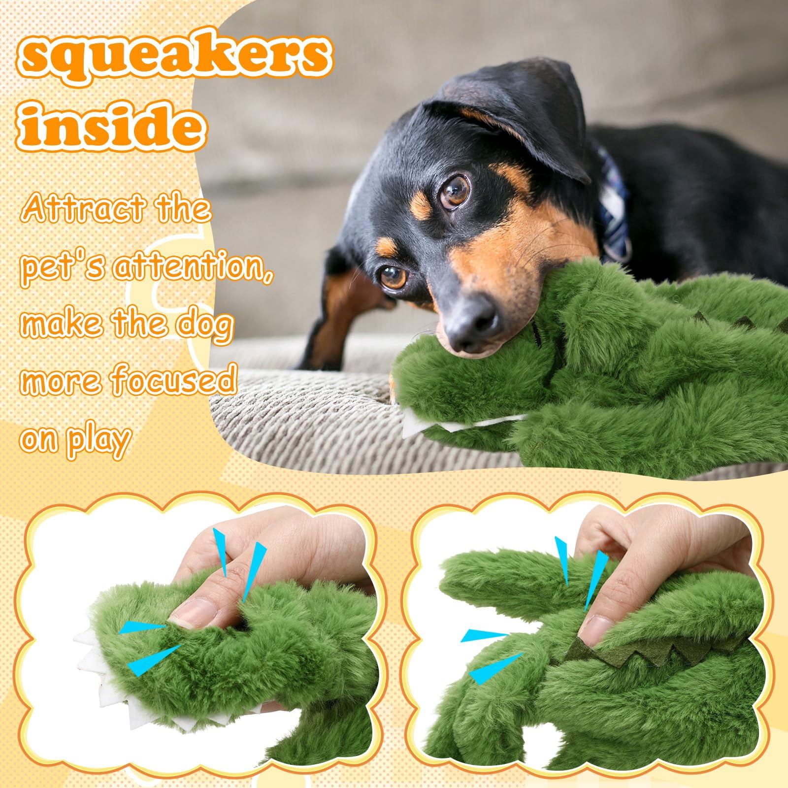 10 Soft Dog Squeaky Toys No Stuffing Crinkle For Aggressive Chewers Durable Plush Puppy Squeak Animals Small Medium Large Pets  10 Styles (cute Style)