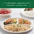 thumbnail image 5 of Disposable Dinner Plates With Three Compartments Food-Grade Sugarcane Pulp 100 Pack Round Divided Plates For Everyday Use Gatherings Barbecues Buffets, 5 of 8