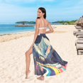 thumbnail image 6 of FORMRS Womens Beach Sarong Semi-Sheer Bikini Wrap Skirt Swimsuit Cover-ups, Evening Mountain Road, 6 of 7