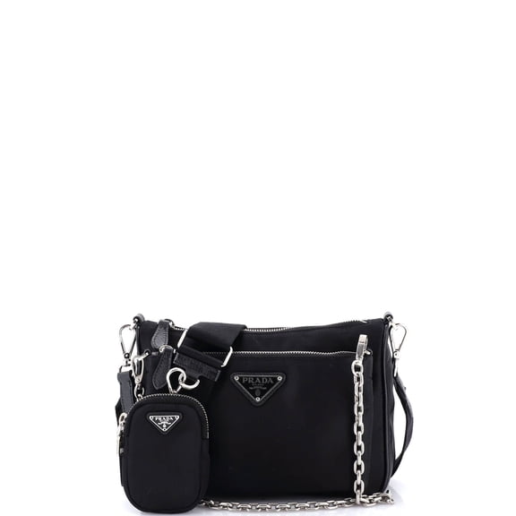 Pre-Owned Double Pouch Convertible Crossbody Bag Tessuto Small By Rebag
