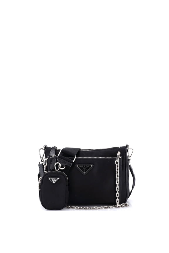 Pre-Owned Double Pouch Convertible Crossbody Bag Tessuto Small By Rebag