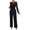Black, variant on EASYBRAUS Women Lace Long Sleeve Jumpsuit High Waist Wide Leg Elegant Casual Romper