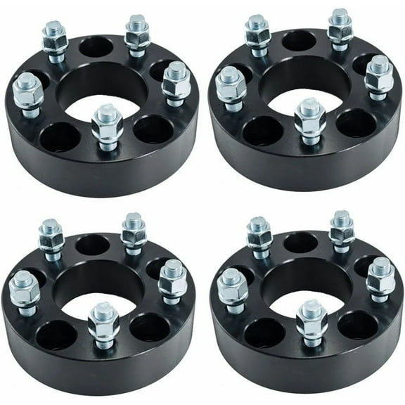 Hex Autoparts 4PCS 2" 5x5.5 to 5x5.5 Hubcentric Wheel Spacers Adapters with 9/16 Studs Fits For Dodge Ram 1500 Durango Dakota (Black)