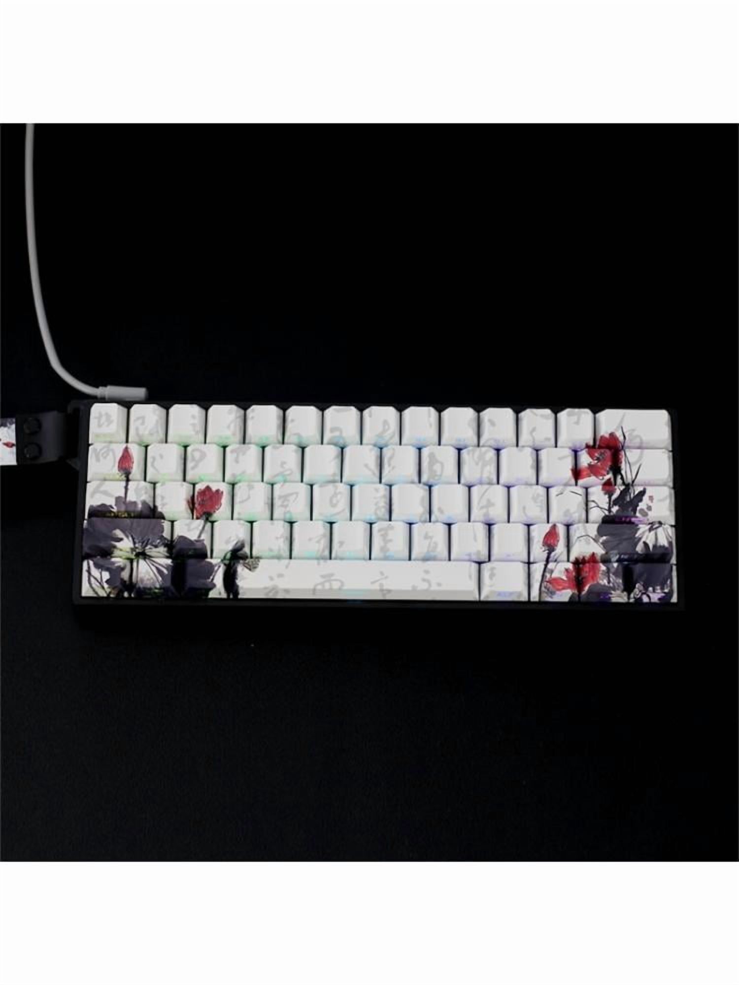 Plum Blossom PBT Keycaps for Cherry M Switches OEM Profile 60/68Key Set Oil Resistant Mechanical Keyboard Accessories