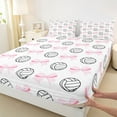thumbnail image 3 of Feelyou Teens Volleyball Sport Full Size Sheets, Cartoon Ball Print Bed Sheets, Cute Princess Bow Sheet Sets, Super Cozy Room Decor, 4 Pieces, 3 of 7