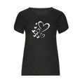 thumbnail image 4 of Blusa informal con estampado de manga corta y cuello en V de verano para mujer con estilo OAVQHLG3B Store  lin121212, 4 of 4