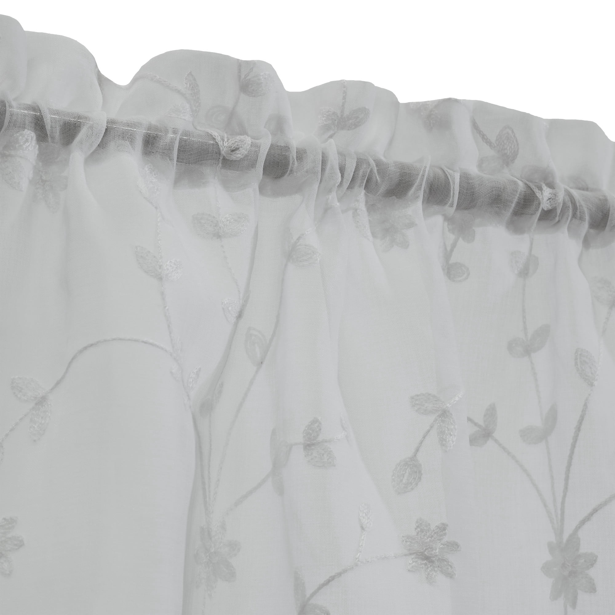Loft Living Garcia Sheer Rod Pocket Curtain Tiers 52 x 24 in White