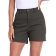 thumbnail image 7 of HDE Women's Twill Chino Shorts 5" Inseam Tailored High Waisted Stretch Short Charcoal Gray - L, 7 of 7