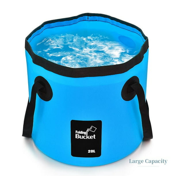 Collapsible Bucket Camping Water Storage Container 20L Portable Folding  Bucket Wash Basin for Traveling Hiking Fishing Boating Gardening（Blue）