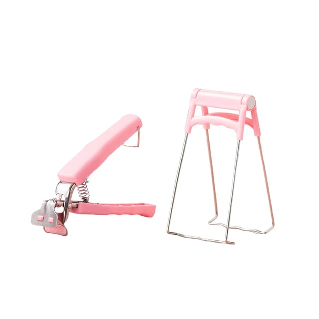 Enqiretly 1/2/3/5 2 Pièces/set Anti-scald Bol Clip Remplacement Anti-Rouille Moderne Ergonomique Plaque Titulaire Restaurant Plat Gant Outil Type 1 Rose 1 Pc
