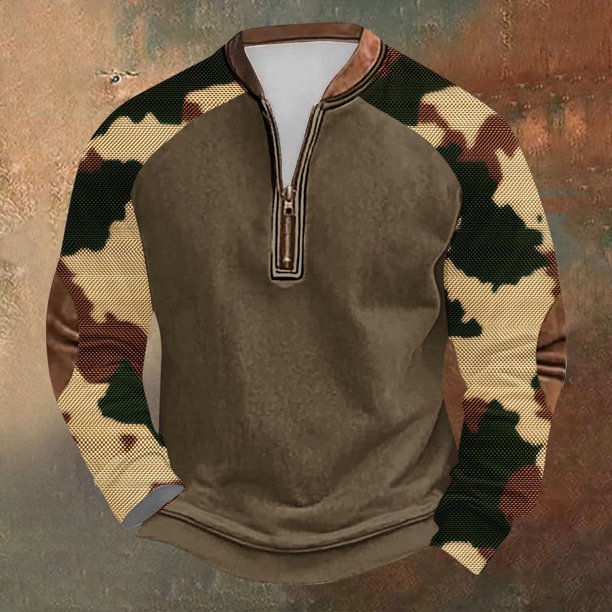 Blusas y camisas de manga larga con cuello redondo Sudadera con capucha de cuello redondo para hombre Jersey estampado Top de manga larga Blusa de poliéster para hombre