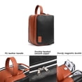 thumbnail image 6 of Pearl Angeli Travel Makeup Bag Small Toiletry Bag Waterproof Cosmetic Bag PU Leather Dopp Kit Portable Shaving Bag(Black), 6 of 7