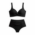 thumbnail image 4 of Pounoo Women's Swimsuits Twist Front Top High Waisted Bottom Two Piece Bathing Suits Beach Vacation Style Tummy Control Swimwear Gift, 4 of 6