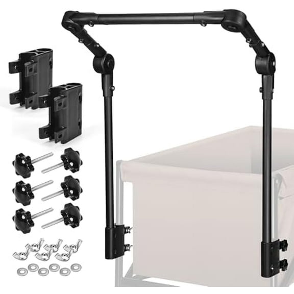 Universal Folding Wagon Push Handle Attachment for Camping Wagons/Strollers/Beach Carts,Upgraded Adjustable Wagon Handle Kit for Metal Round & Square Frame$$Garden & Patio