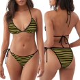 thumbnail image 3 of Xecao Gold Glitter Print Women's Stretchy Bikini Set Adjustable Straps Two-Piece Swimsuit for Swimming Sunbathing, 3 of 5