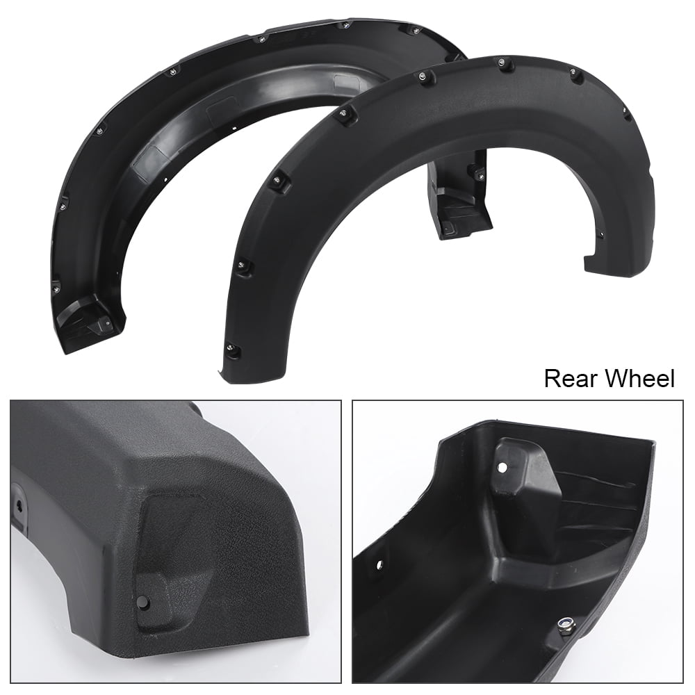 PIT66 Fender Flares Fit For 2009-2014 Ford F150 Truck Black Pocket Rivet Style Wheel Cover 4PCS