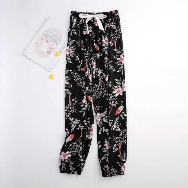 Pantalones coreanos de dibujos animados para mujer, ropa de dormir para el hogar de alce, pantalones de talla grande, estilo Suelto