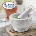 thumbnail image 3 of ALPINE CUISINE Mortar and Pestle Set Natural Marble Stone Guacamole Molcajete Bowl 5 Inches | Stone Grinder Bowl for Salsa, Herb Crusher, Grind and Crush Spices | Gift Set White 5x3 Inch, 3 of 7