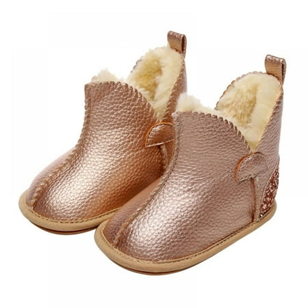 

Newborn Baby Warm Winter Snow Boots Infant Girls Boys Shoes First Walkers Non-slip Soft Sole Crib Shoes 0-18M