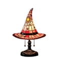 thumbnail image 4 of Witch Hat Stained Glass LED Table Lamp, Handmade Sun & Star Motif Night Light with Pull Chain, Gothic Style Decorative Lamp for Indoor Spaces & Parties, 4 of 5