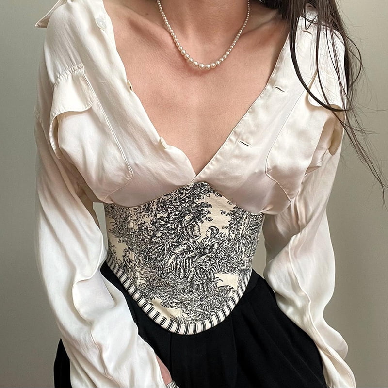 QWZNDZGR Women's Printed Belt Women's High Sense Waist Tightening Magic Weapon Women's Thin Lace Waist Seal Women