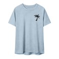 thumbnail image 2 of Domuza Mens Casual Shirts Graphic Round Neck Short Sleeve Loose Summer Fashion T-Shirt Blue M, 2 of 5