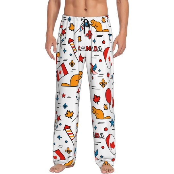 Balery Canada Day Pantalones de pijama para hombre, pijama ultraligero, pantalón de descanso-XX-Large