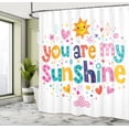 thumbnail image 5 of Ambesonne Cartoon Shower Curtain, Happy Sun Heart, 69"Wx84"L, Multicolor, 5 of 5