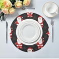 thumbnail image 5 of GZHJMY Christmas Santa Claus Round Placemats Set of 6, Non-Slip Table Mats Washable Heat Resistant Place Mats for Kitchen Dining Table Home Decor,15.4 Inch, 5 of 7