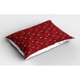 thumbnail image 2 of Abstract Pillow Sham Set of 2, Paisley Design with Dots Flowers Leaves Oriental Mandala Art Print, Quality Microfiber Bedding Item for All Seasons, 26" x 20", White Ruby, by Ambesonne, 2 of 3