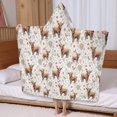 thumbnail image 5 of White Highland Cow Flower Butterfly Pattern Hooded Bath Towel，60"x35" for Ages 3 To 12 Kids, Quick Dry Lightweight Soft Microfiber Hood Beach Towel Cover Up for Kids, 5 of 7