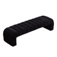 thumbnail image 7 of GZXS Black Chenille Upholstered Bench with Channel Tufting, 69.7" Modern Bench for Bedroom, Living Room or Entryway, Supports 300 lbs, 7 of 7