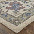 thumbnail image 3 of 4' X 6' Taupe Ivory And Blue Wool Floral Tufted Handmade Stain Resistant Area Rug, 3 of 5