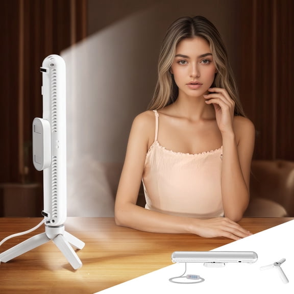 BotaniNest Selfie Light With Tripod Stand Adjustable 3 Color Temperature 13W Neck Fill Light For Live Streaming Photography Desktop Face Lighting Universal Portable Vanity Light
