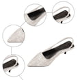 thumbnail image 6 of Rokment Womens Stiletto High Heels Dressy Shoes for Ladies Bridal Wedding Stylish Plaid Pointed Toe Kitten Heeled Slingback Dress Sandals Spring Summer Beige Size 6, 6 of 8