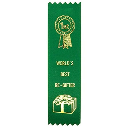 Adulting FTW World's Best Re-Gifter Award Ribbon on Gift