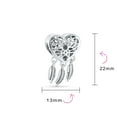 thumbnail image 3 of Bling Jewelry Womens Hopes Dreams Heart Amulet  Dream Catcher Dangle Charm Bead Silver, 3 of 3